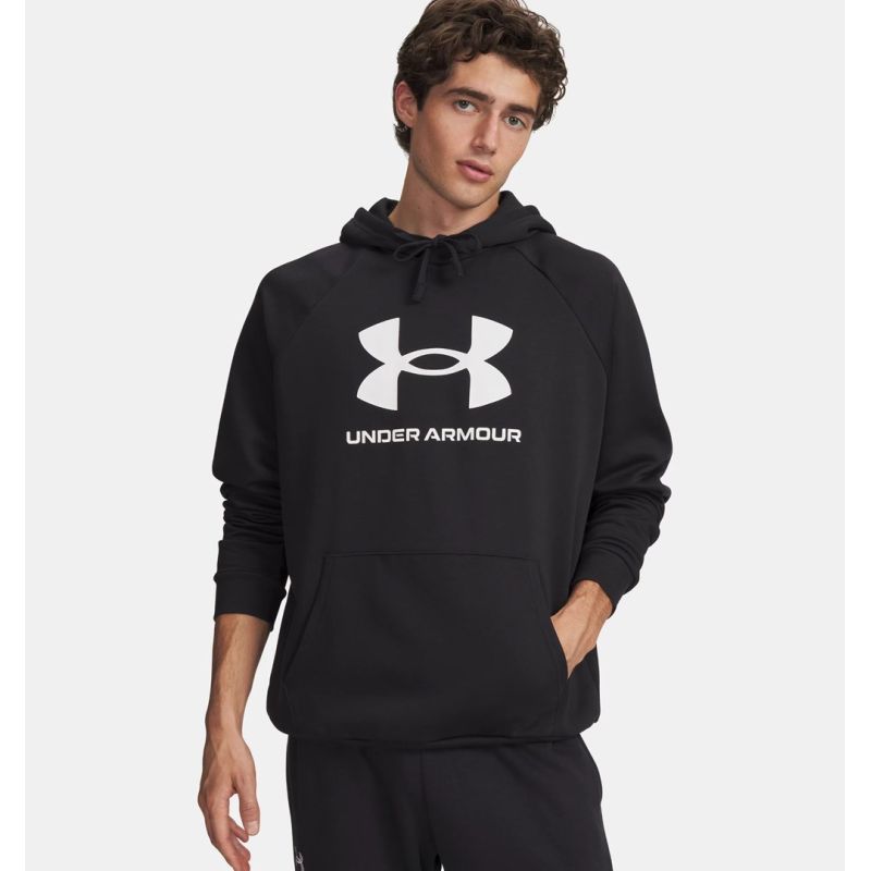 Under Armour Rival Fleece Logo Hoodie – black/white fekete férfi kapucnis pulóver 596024