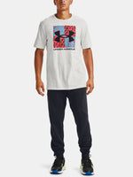 Under Armour SHATTERED BOX LOGO SS férfi póló, fehér