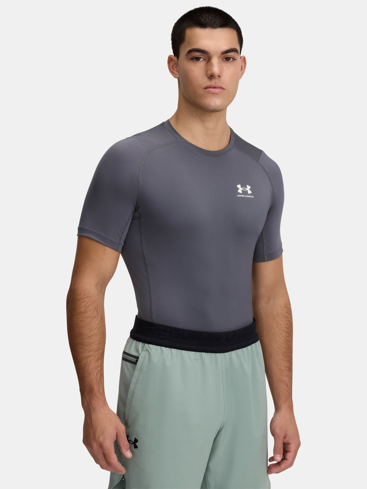Under Armour UA HG Armour Comp SS szürke férfi póló