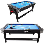 Enero 4-IN-1 MULTIGAMING TABLE BILLIARDS TABLE TENNIS HOOK-UP DINING TABLE .1x81.3CM fekete table games, tables