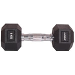 Enero HEX RUBBER Dumbbell 6 KG FIT fekete dumbbell, strength training equipment, training equipment