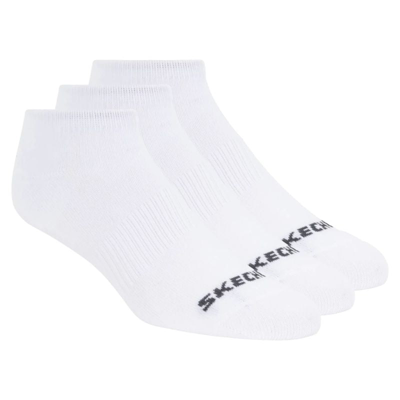 Skechers 3pk Unisex Non Terry No Show White