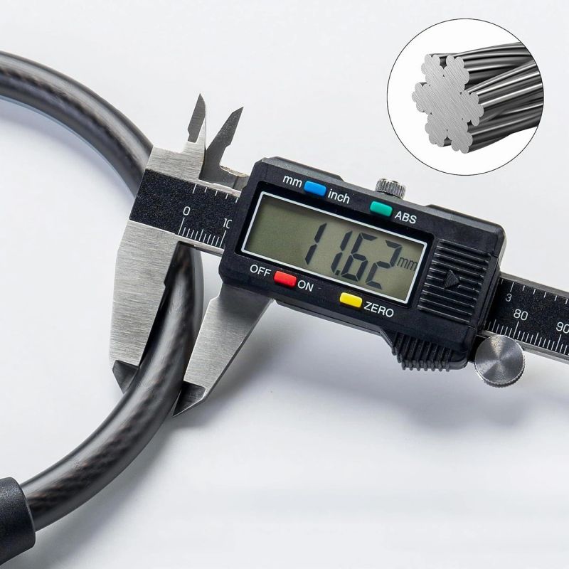 Rockbros 87639-4 bicycle lock with code and steel cable - black