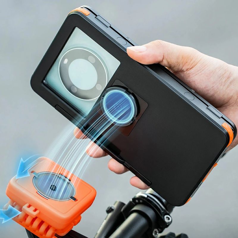 Rockbros HW-87 Magnetic Waterproof Phone Holder - Black fekete phones and accessories