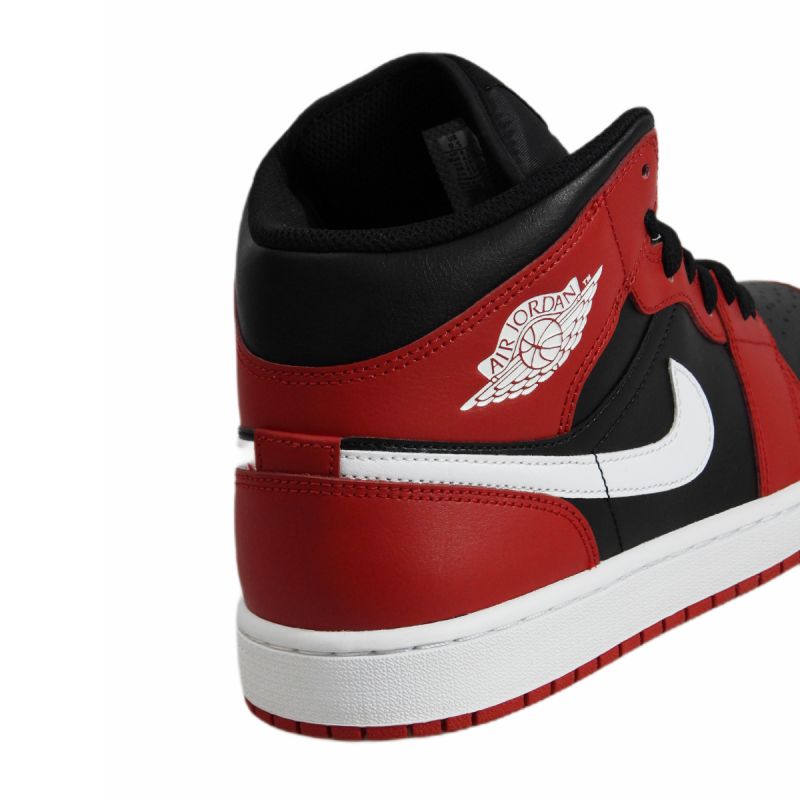 AIR Jordan 1 Mid Men's Basketball Black/Gym Red/White - piros cipő