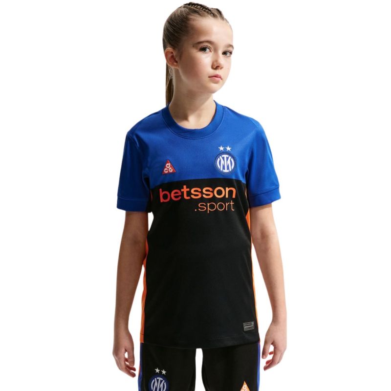 Nike Inter Milan 2026 Stadium SE Kids' T-Shirt Black and 413 kék póló 158014M