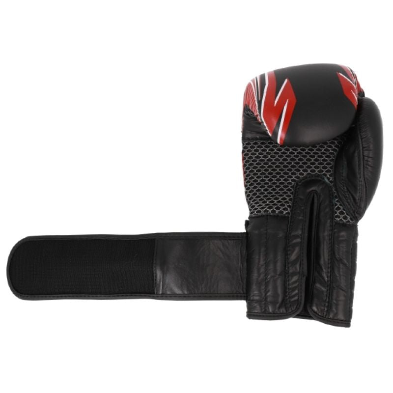 MASTERS FIGHT EQUIPMENT RBT-5A leather boxing gloves black and red piros kesztyű 0155-120102