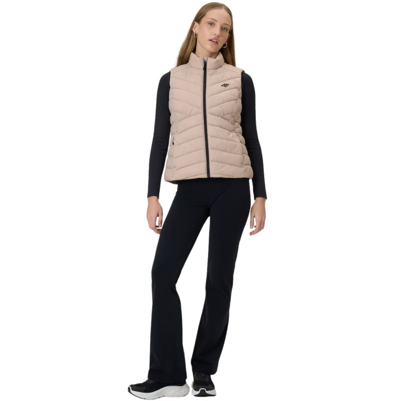 4F Women's vest F347 beige 83S bézs póló 4FWSS26TVJAF34783S