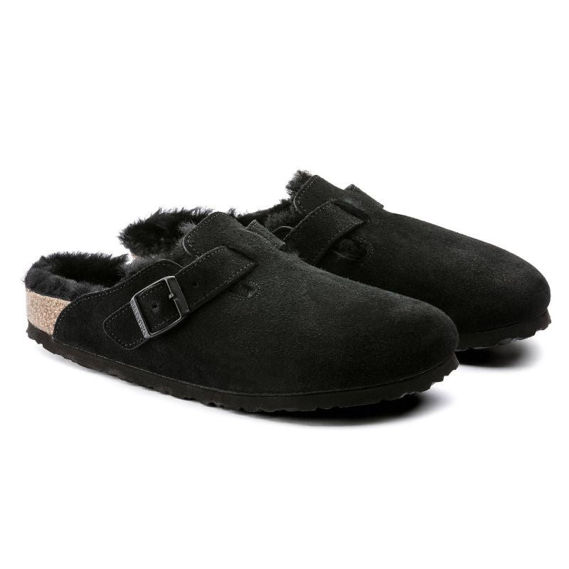 Birkenstock Boston Shearling Black Women's Wool Insulated Clogs in Suede Leather Narrow (0259883) Kiegészítő