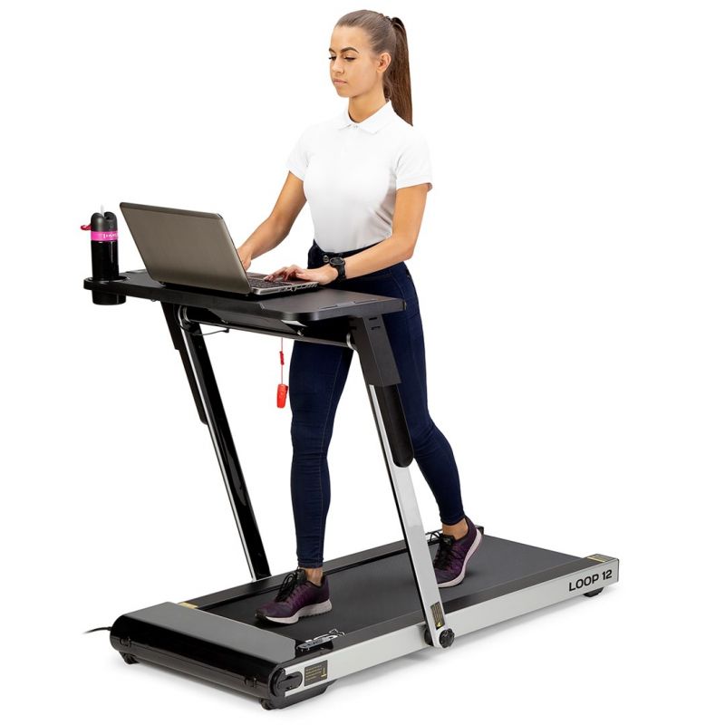 HMS MULTI Electric Treadmill with Desk 1-12 km/h, Gray szürke edzőfelszerelés 17-19-126