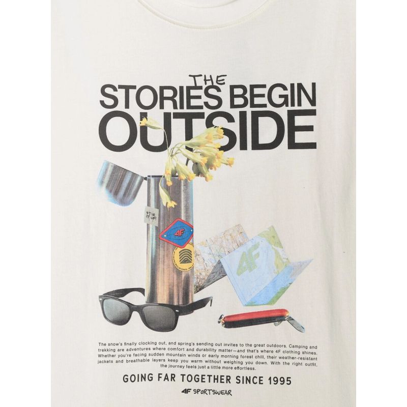 4F Men's regular printed T-shirt póló 4FRSS26TTSHM3811-11S