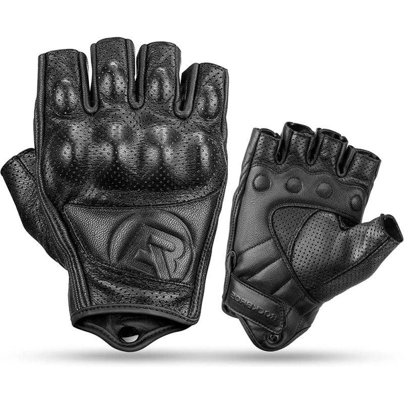 Rockbros 16220006003 leather motorcycle gloves - black fekete kesztyű