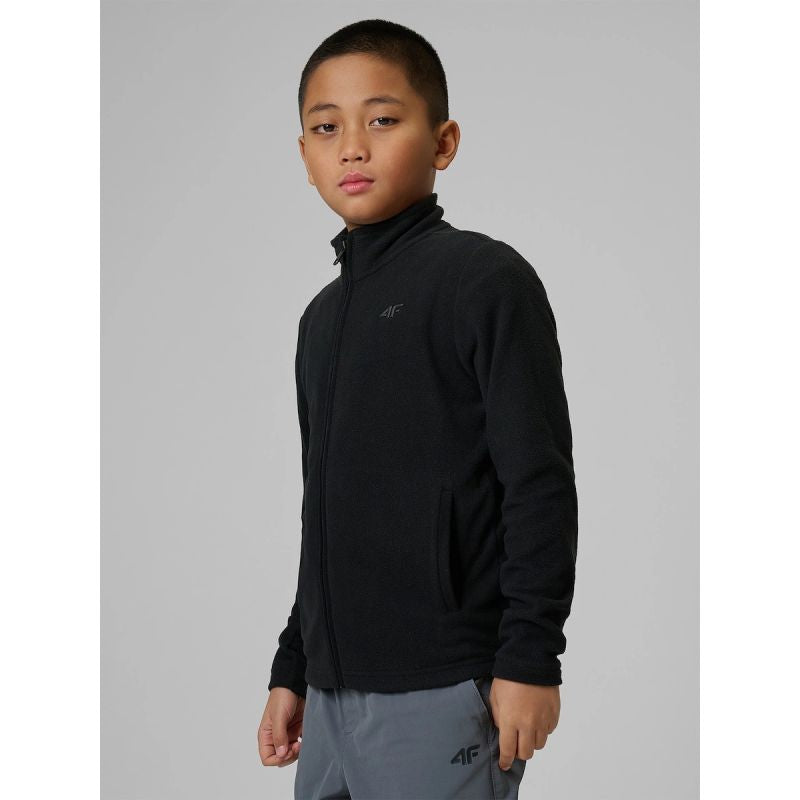 Regular fleece without hood for boys 4F 4FJRSS26TFLEM508-20S kapucnis pulóver