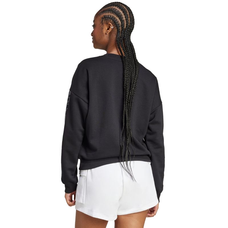 adidas Women's Animal Print 3-Stripes French Terry Sweatshirt Black JM1835 General