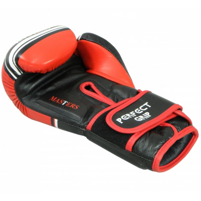 MASTERS FIGHT EQUIPMENT RBT-LF 14 oz Black and Red Boxing Gloves piros kesztyű 0130744-14