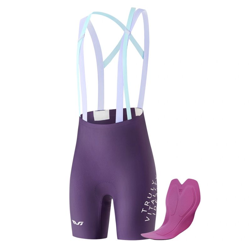 Rockbros TVI Women's Cycling with Bib and Pad Size S - Purple s \ fioletowy rövidnadrág 20210017008-211680