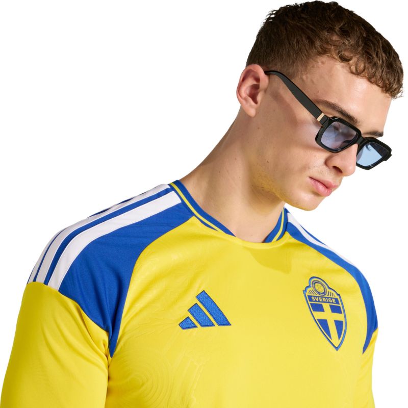 Men's adidas Sweden 26 Home Jersey yellow and JM5814 kék clothing