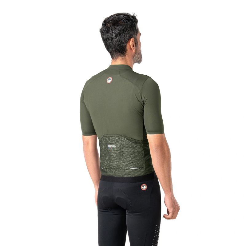 Rockbros 15220004003 ROAD TO SKY men's cycling jersey short sleeve - green zöld póló