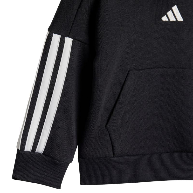 adidas Essentials Joggers 3 Stripes Fleece Hoodie Tracksuit for Kids Black JD6484