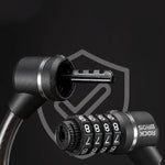 Rockbros 87639-4 bicycle lock with code and steel cable - black