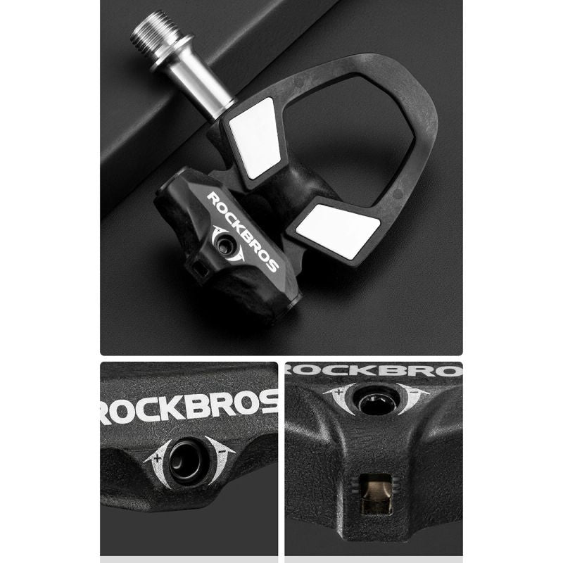 Rockbros RD9 SPD Carbon Fiber and Titanium Alloy Pedal Cleats - Black