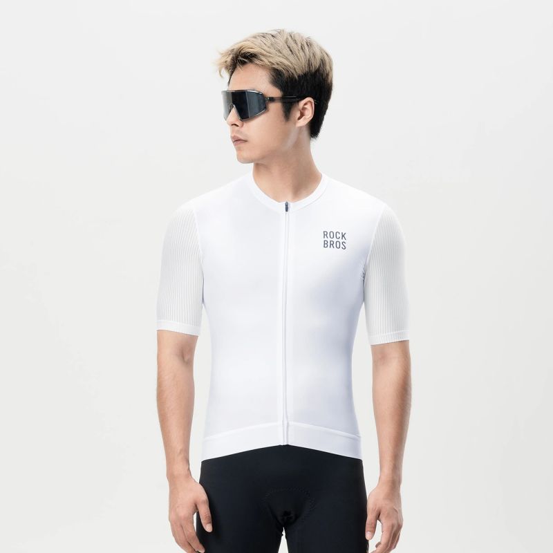 Rockbros 15200025 Short Sleeve Cycling Jersey Size XS - White biały \ xs póló