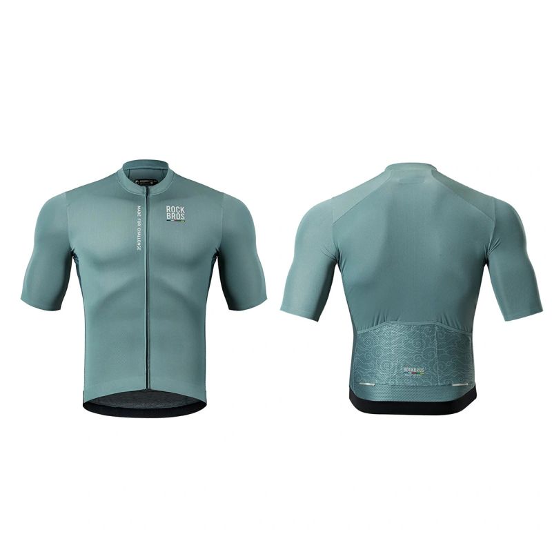 Rockbros 15120014017 ROAD TO SKY men's cycling jersey, short sleeve, M - gray-blue m \ niebieski póló