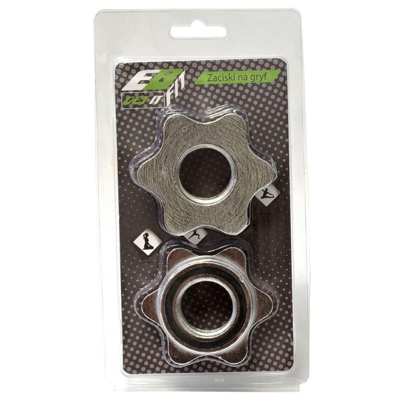 Enero Chrome Bar Clamp Set Of 2 Fit fekete bars, strength training equipment, training equipment
