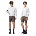 Rockbros Diamond Long Sleeve Cycling Jersey Size XXL - White biały \ xxl póló