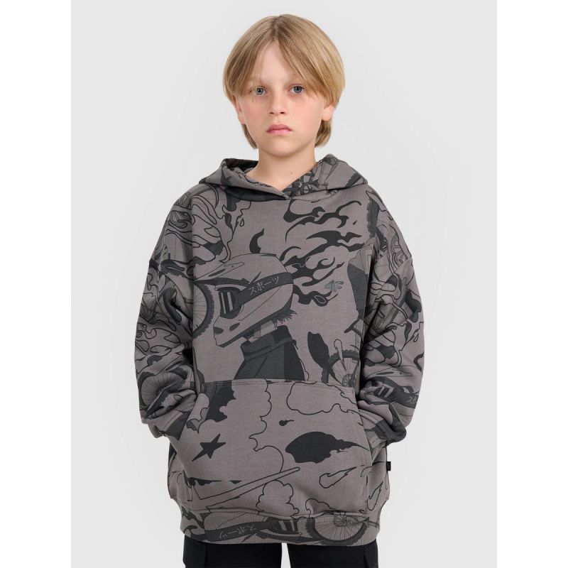 4f Boy's sweatshirt with hood, open, 4FJRAW25TSWSM2343-90A General