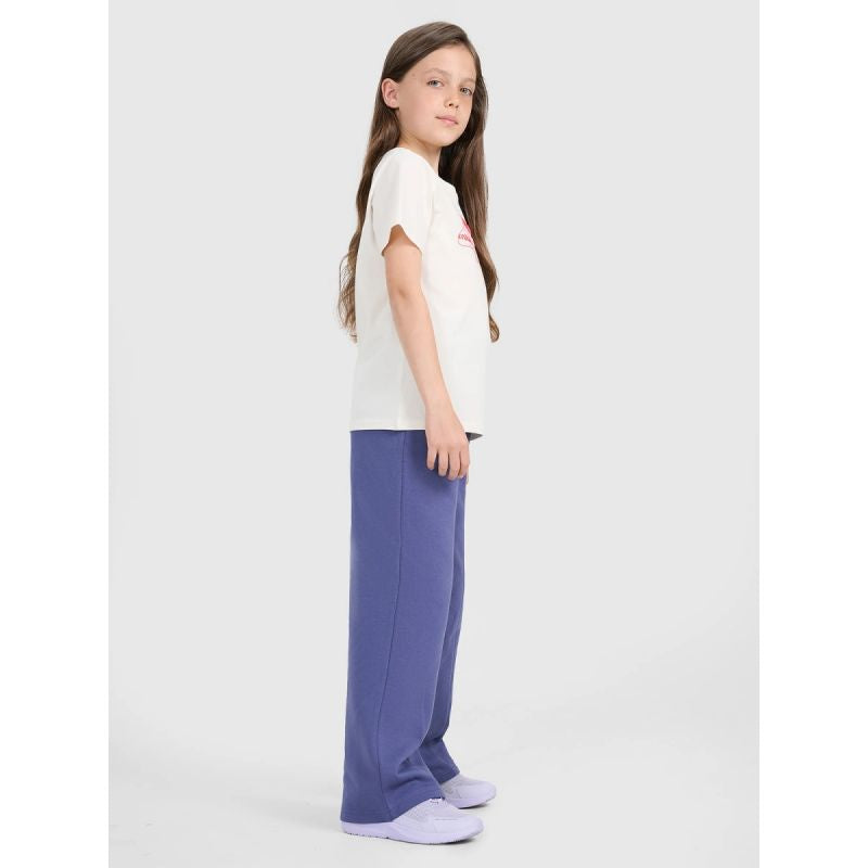 Girls' wide-leg sweatpants 4F 4FJRAW25TTROF1598-33S