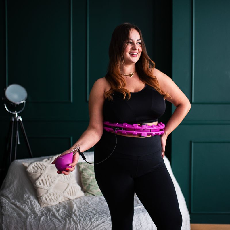 HMS Plus size hula hoop HHW12 with studs and weight purple lila edzőfelszerelés 17-44-525