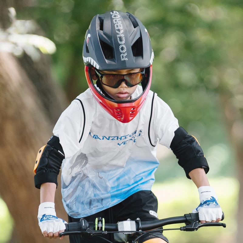 Rockbros TT-32005 Shark Children's Bike Helmet with Detachable Jaw Size M (54-58) - Black czarny \ m helmets, martial arts equipment