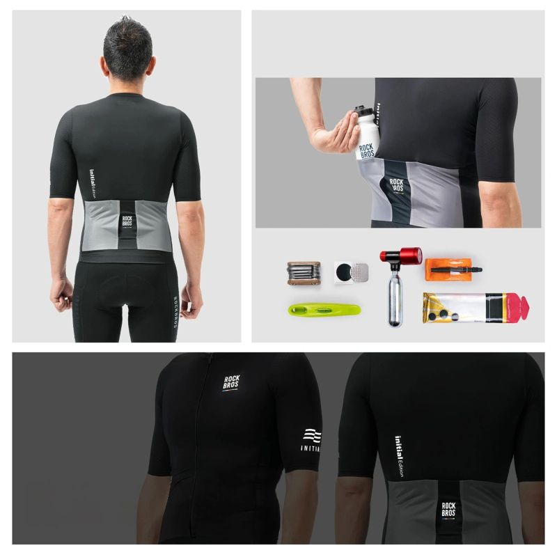 Rockbros 15220032001 ROAD TO SKY men's cycling jersey short sleeve - black fekete póló