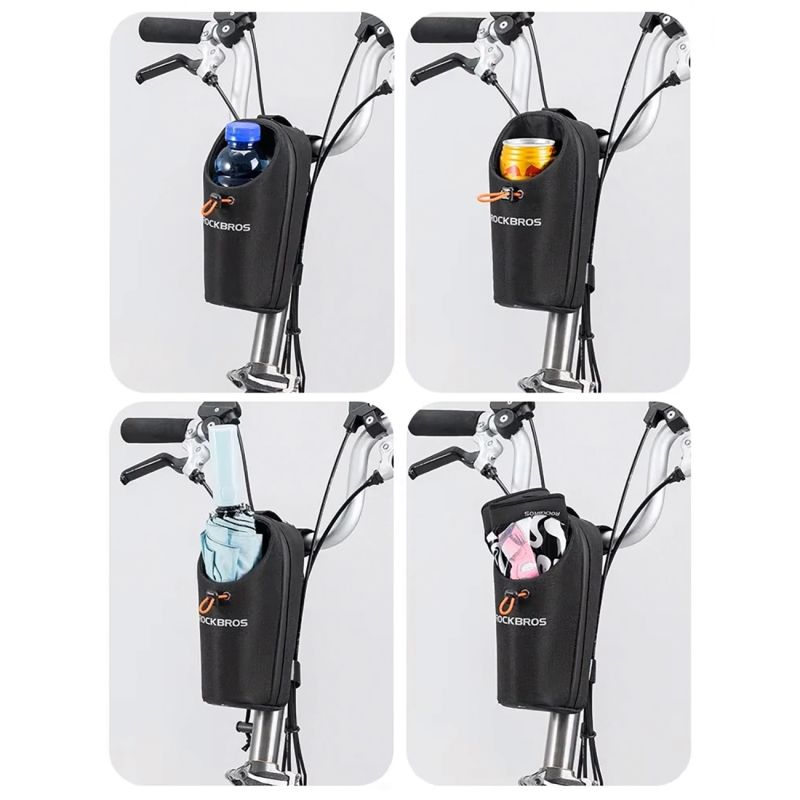 Rockbros P002 Handlebar Compatible with Scooters and Folding City Bikes 1.5L - Black fekete táska
