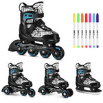 NH10907 4in1 ROLLER SKATES WITH EXTENDED HOCKEY BLADES TINTY GREEN SIZE S(31-34) NILS EXTREME zöld utcai cipő