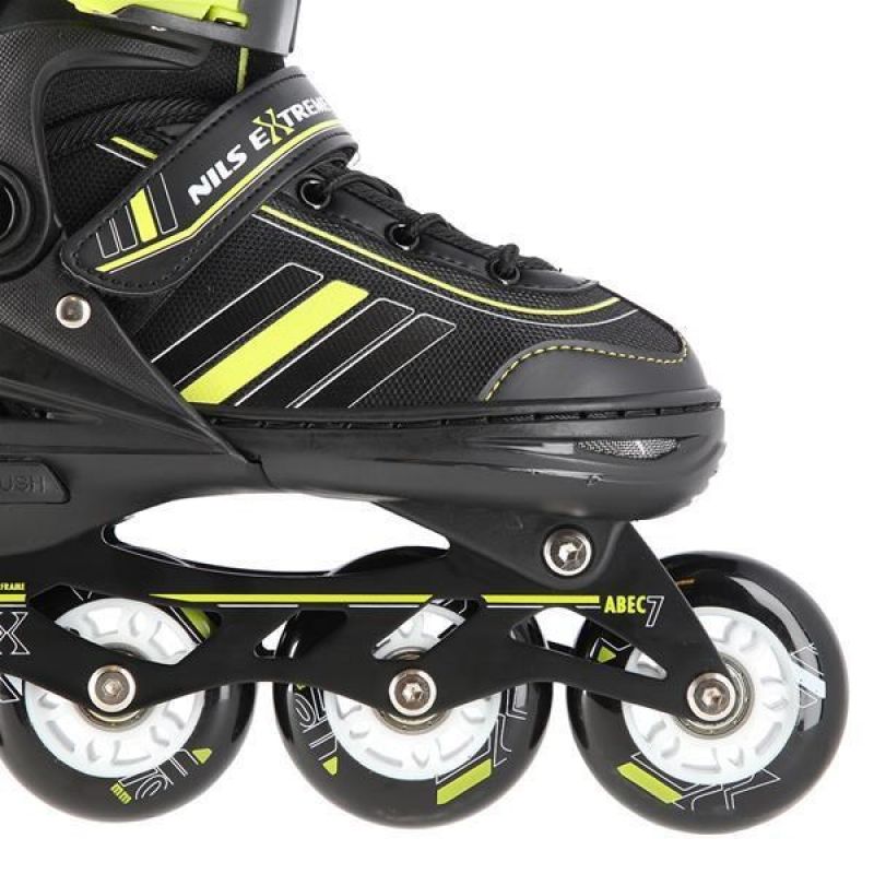 Nils Extreme Nh18191 2in1 Roller Skates Black-Lime Size M (34-38) With Replaceable Hockey Blade