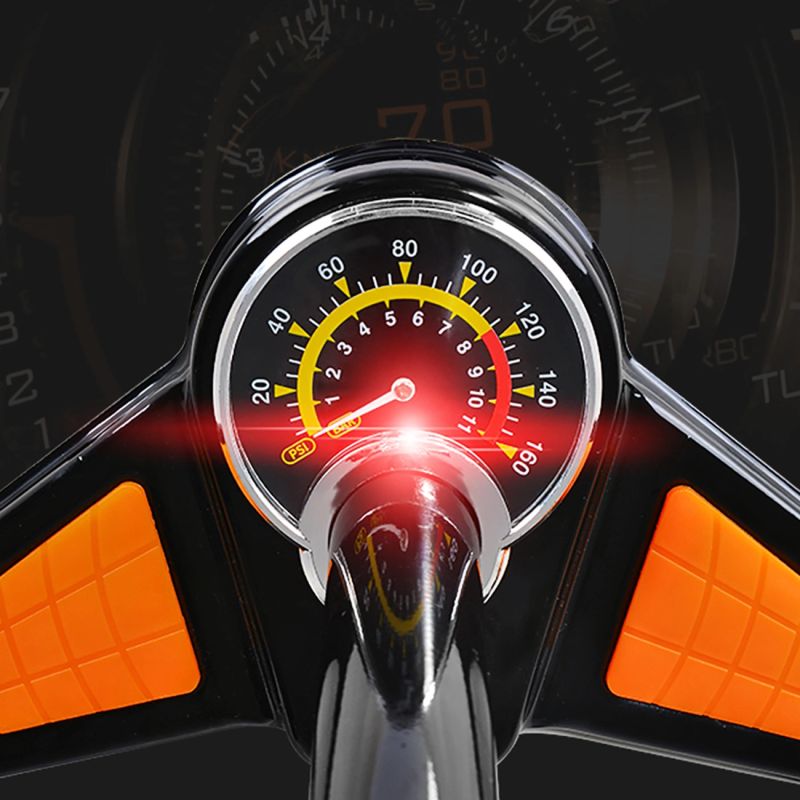 Rockbros Floor Pump with Pressure Gauge - Black and Orange narancssárga pumps