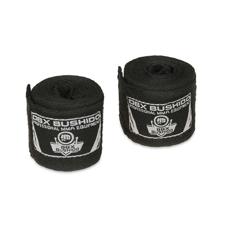 DBX Bushido Cotton Boxing Wraps - 2 Meters | Black dbx martial arts equipment