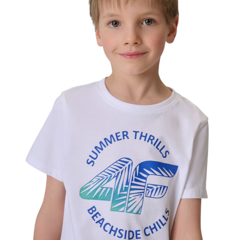 Boy's T-shirt 4F M3284 4FJWSS26TTSHM3284 10S fehér clothing
