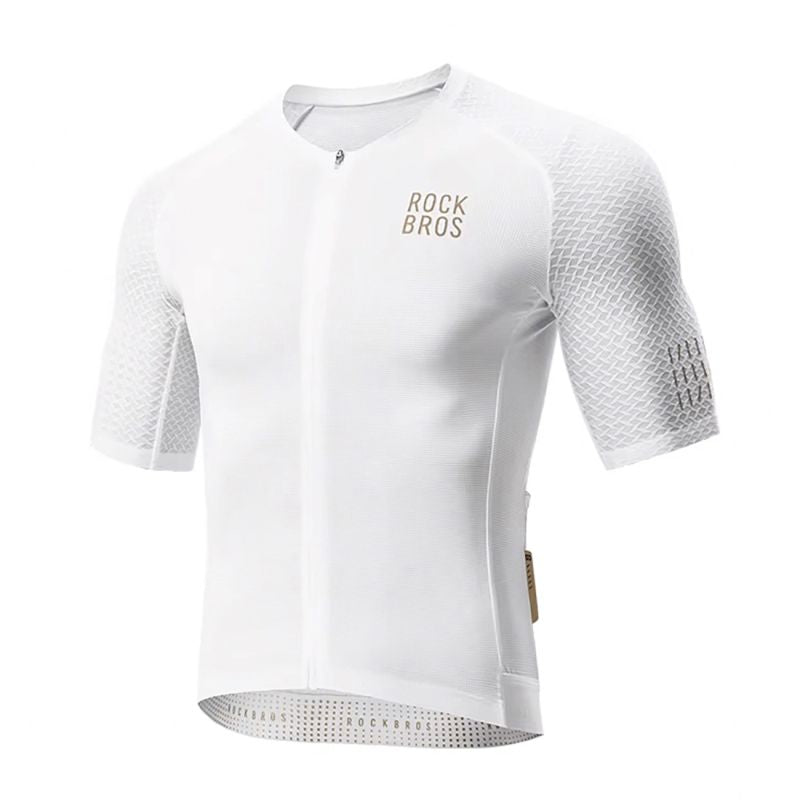 Rockbros Diamond Short Sleeve Cycling Jersey Size XL - White biały \ xl póló