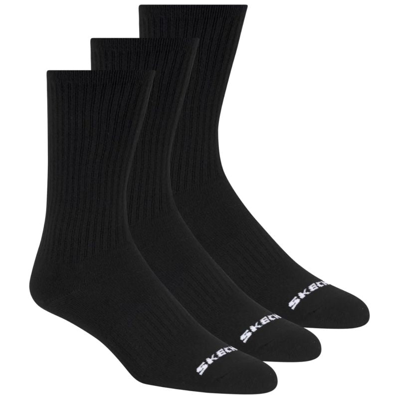 Skechers 3pk Unisex Non Terry Crew Black
