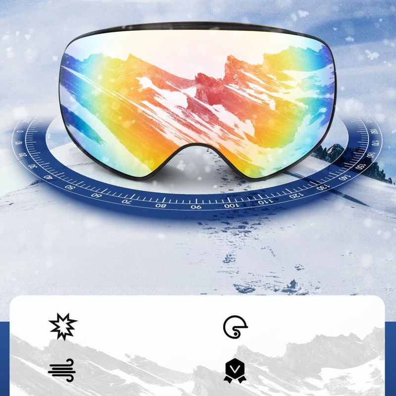 Rockbros SP284 Ski Goggles - Matte White Frame, Gray PC Lens with Cherry Blossom Pink Mirror, Kids biały úszás kiegészítő 5907769384219-211762