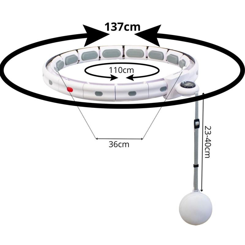Enero Hula Hop With Massager, Weight And Counter, White And Grey Fit szürke training equipment