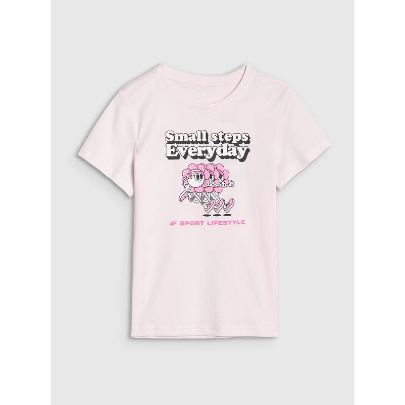4f Girls' regular T-shirt with print 4FJRSS25TTSHF2585-12S Ruházat