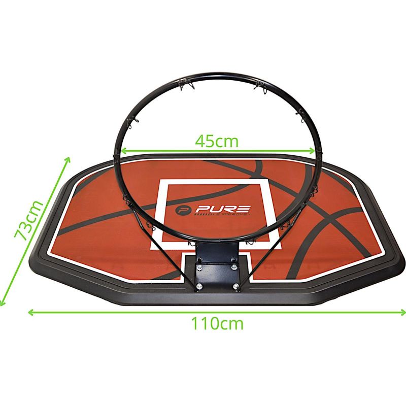 Pure 2 Improve BASKETBALL BACKBOARD RIM 45CM fekete boards