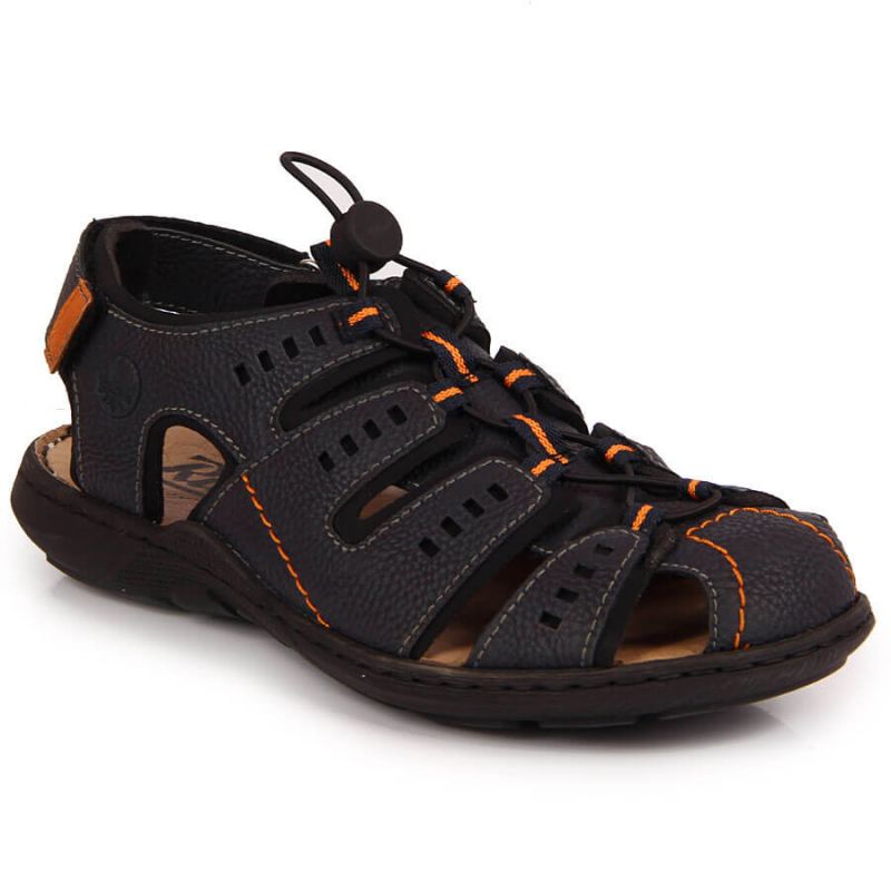 Inny Rieker M 22021-14 navy blue closed sandals Túracipő