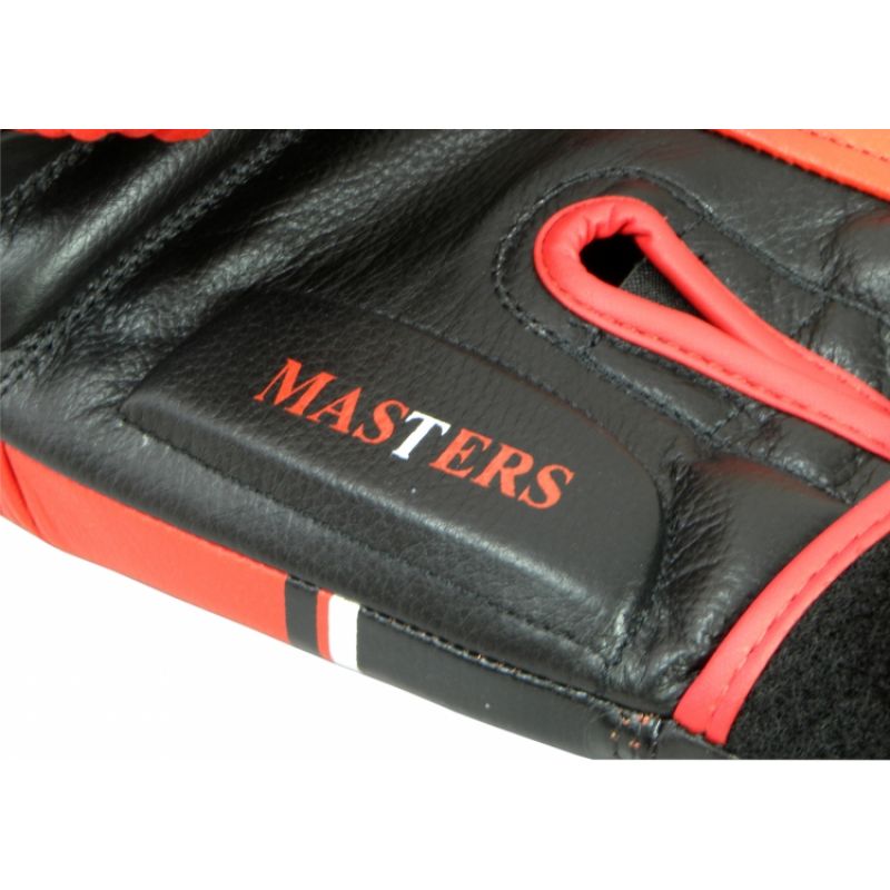 MASTERS FIGHT EQUIPMENT RBT-LF 14 oz Black and Red Boxing Gloves piros kesztyű 0130744-14