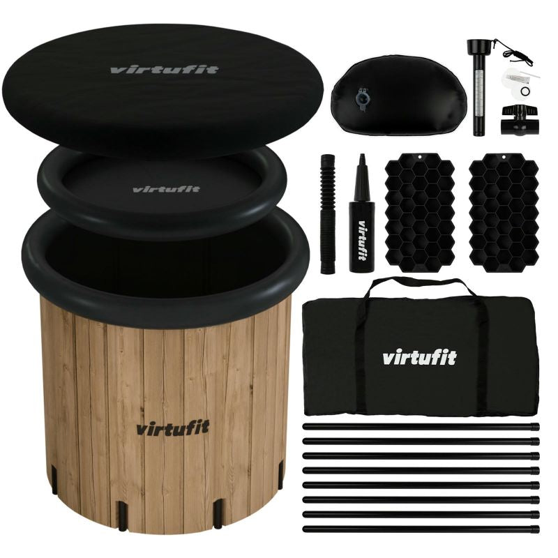 Virtufit Ice Bath Xxl - 375 Liters - Imitation Wood - With Accessories Egyéb