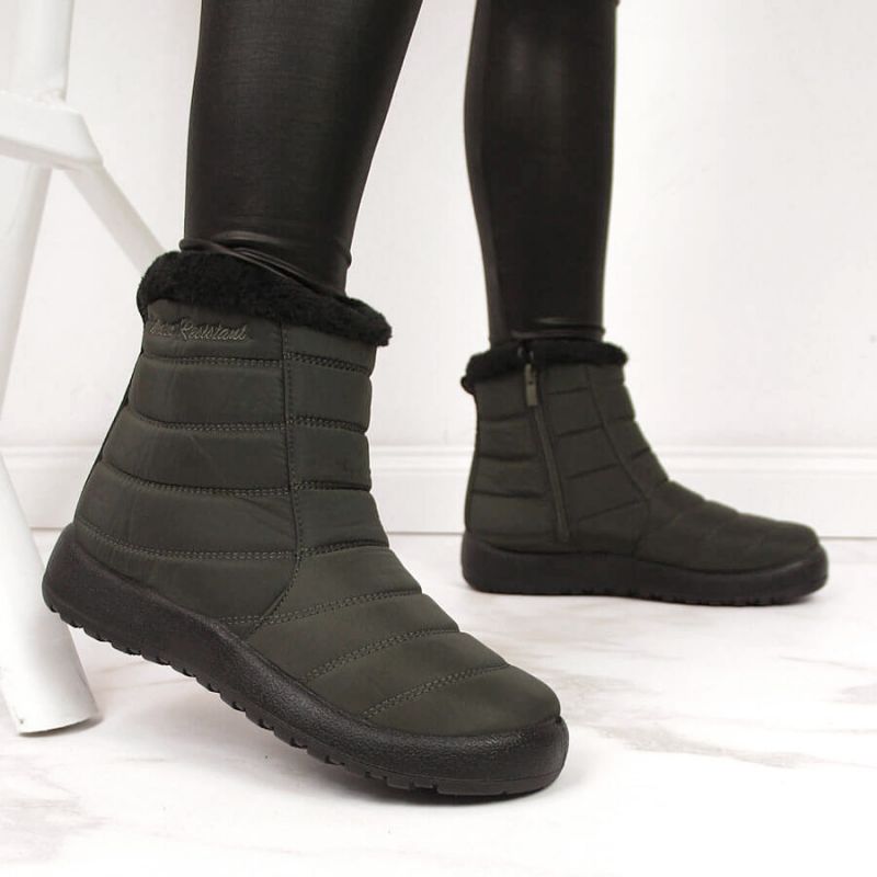 Inny Waterproof snow boots with zipper NEWS W EVE181D khaki Túracipő